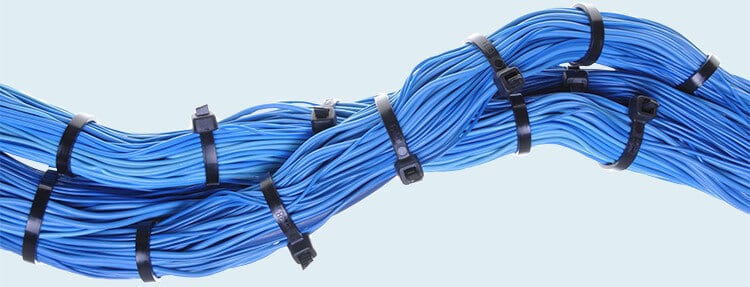 Tied Blue Telecom Cables